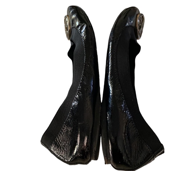 Tory Burch Caroline Black Patent Ballet Preppy Flats Size 7 - Picture 4 of 7